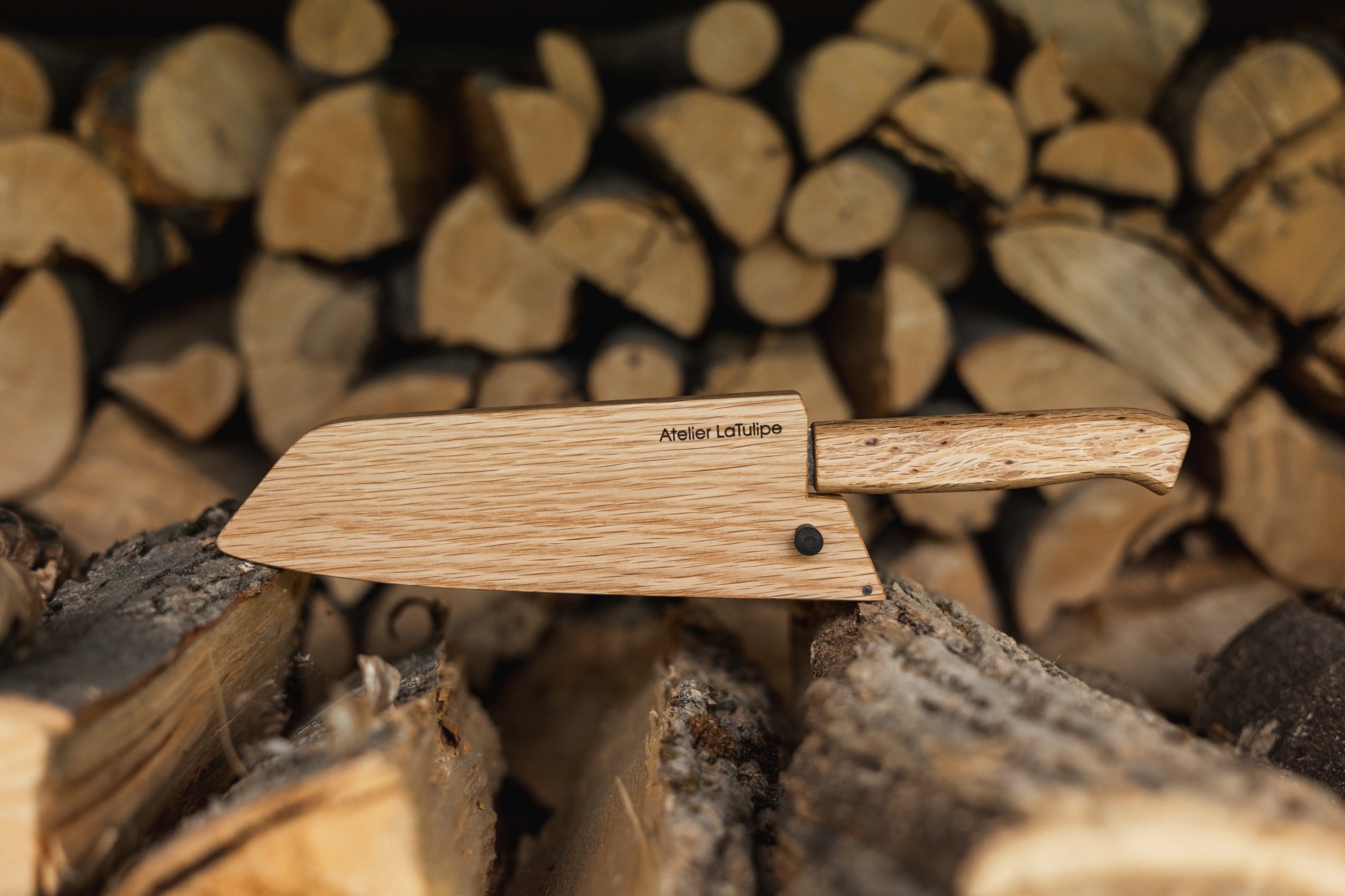 Atelier LaTulipe Hazaki knives Chêne blanc white oak blanc stain teinture noire Osmo Konketsu