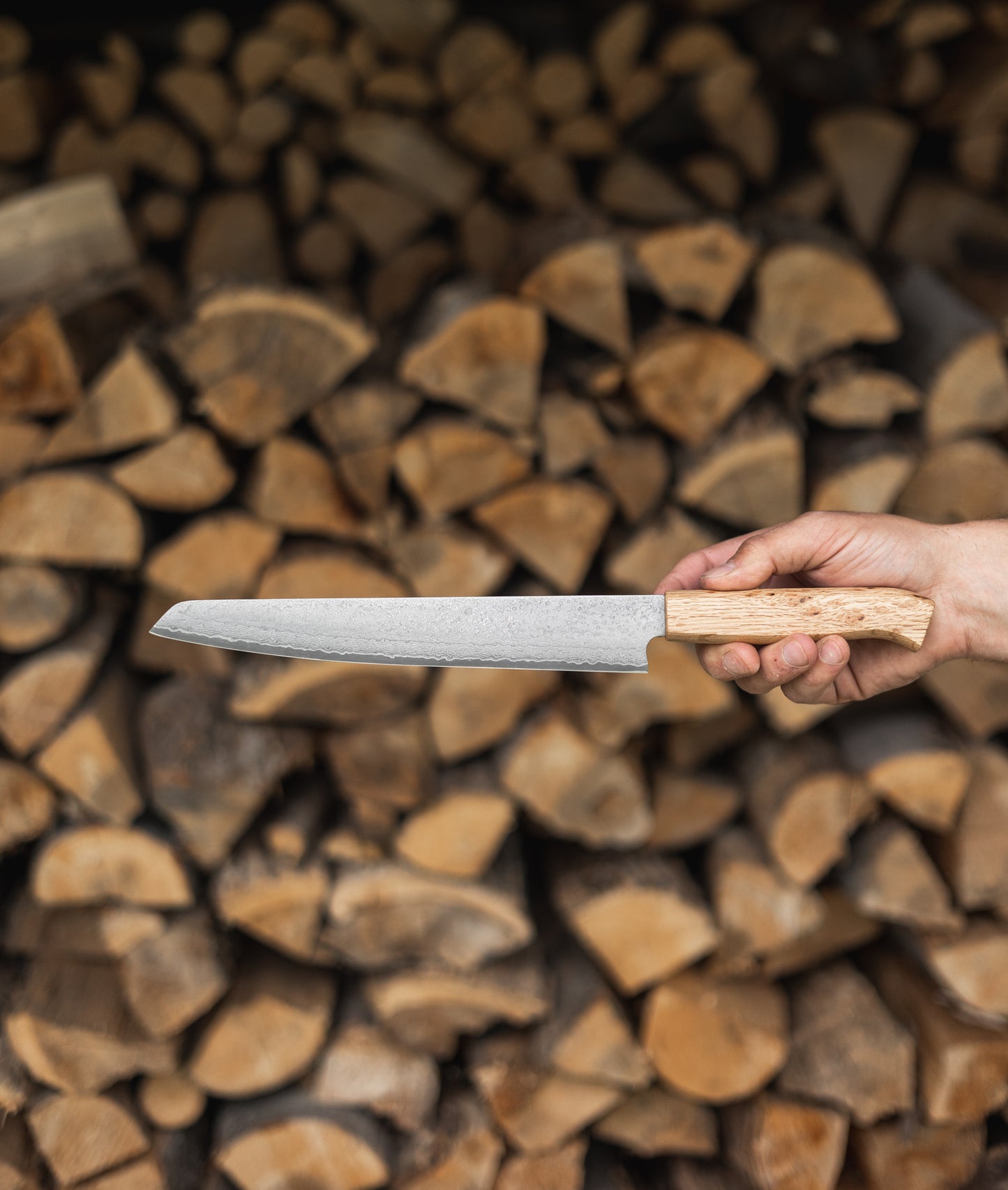 Atelier LaTulipe Hazaki knives Chêne blanc white oak blanc stain teinture noire Osmo Konketsu meat slicer damascus vg-10